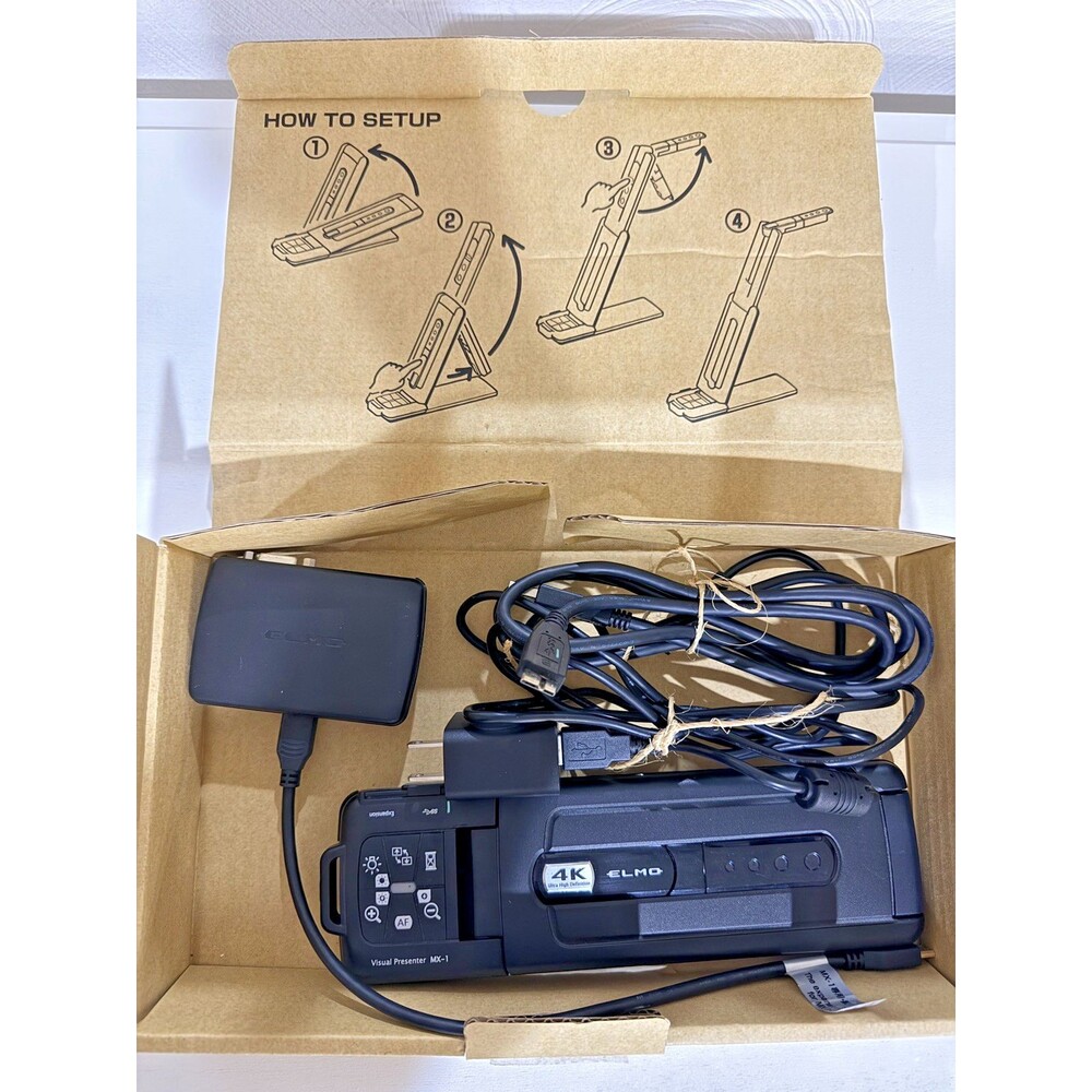 Elmo MX-1 Portable Visual Presenter 4k/Ultra HD USB 3.0 Original Box & Manuals